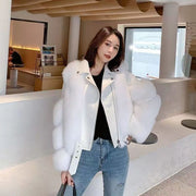 Women's Motorcycle Fur Coat