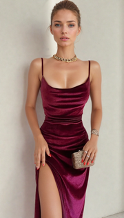 Women 2024 Autumn Winter Elegant Party Club Evening Velvet Streetwear Bodycon Midi Dress Wholesale Items for Business