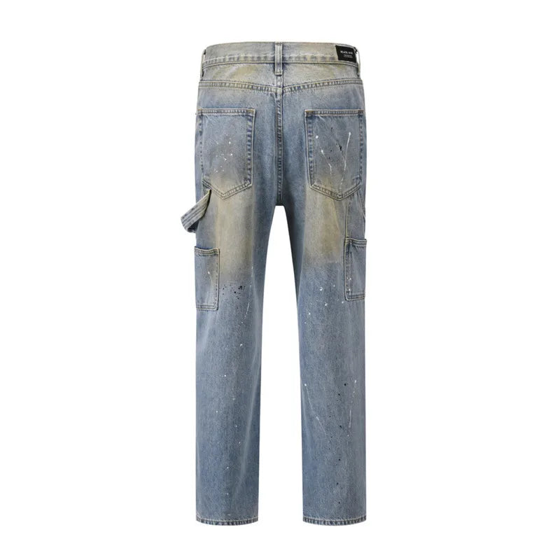 Men's Ink Painted Baggy  Jeans