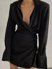 Women's Black V-neck Dress