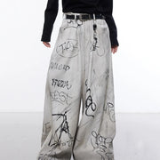 Men's Hand-Painted Oversize Jeans