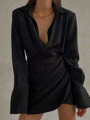 Women's Black V-neck Dress