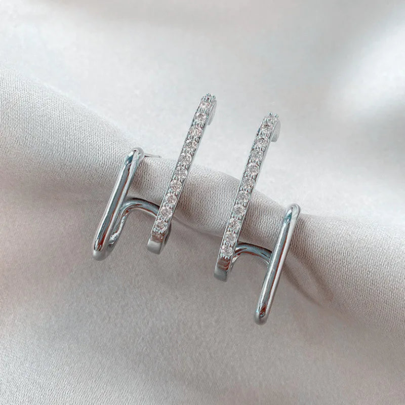 Luxury Korean Crystal Stud Earrings - Christmas Gift