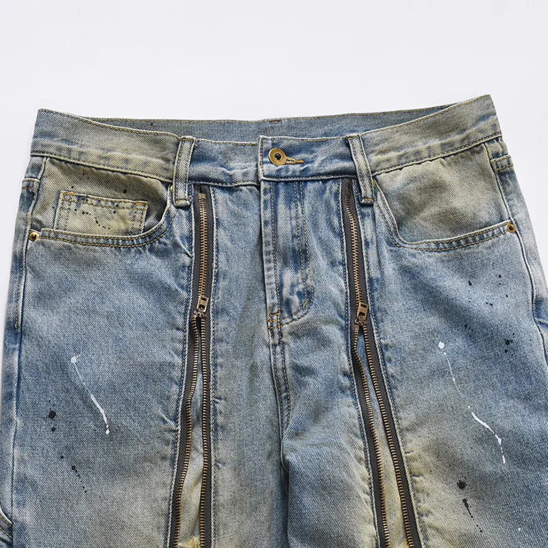 Men's Ink Painted Baggy  Jeans