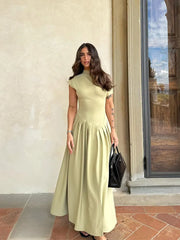 Women's Green Pleated Dress