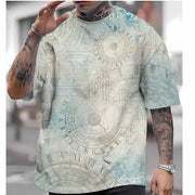 Men's Compass Printing Oversized T-Shirt