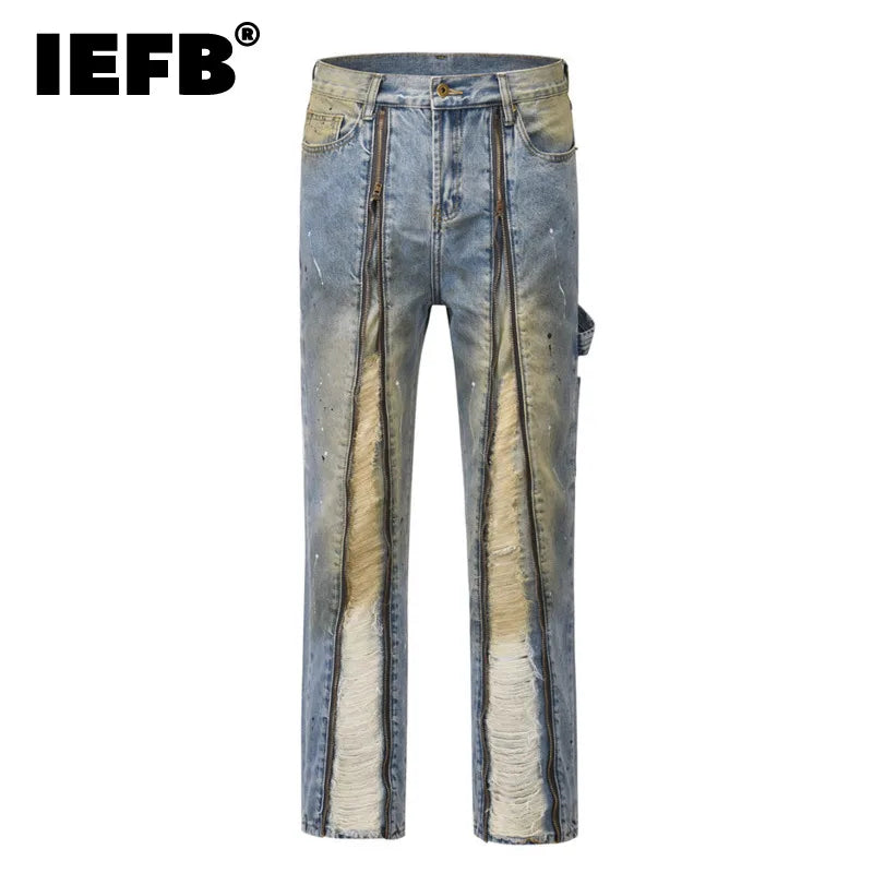 Men's Ink Painted Baggy  Jeans