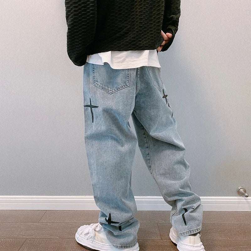 Men's Blue Wide Leg Denim