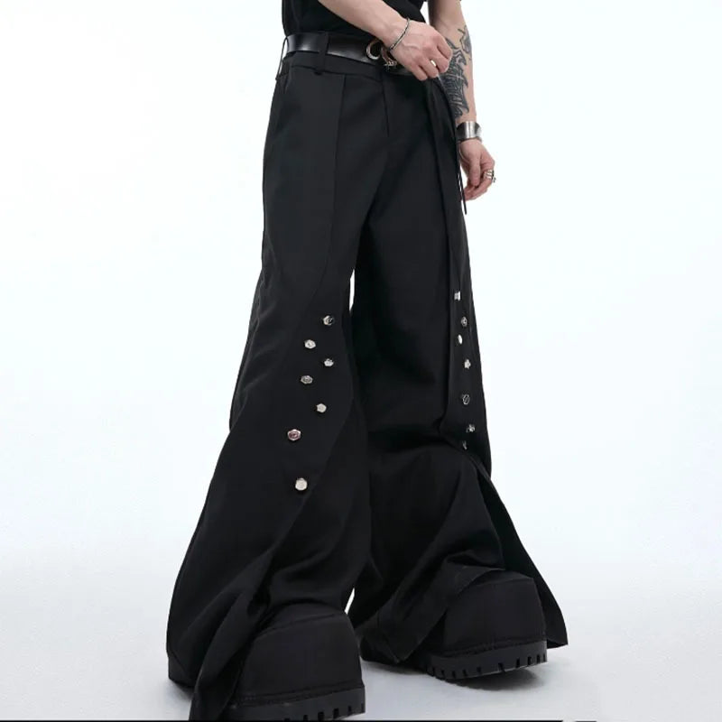 Double Layered Pleated Wide Leg Pants