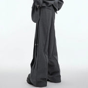 Korea Fashion Pleat Design Wide Leg Pants