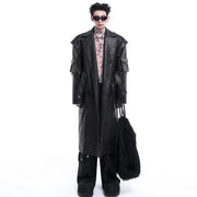 Crocodile Leather Texture Trench Coat