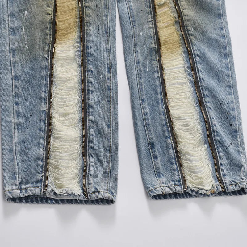 Men's Ink Painted Baggy  Jeans