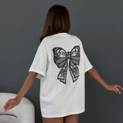 Women's Simple Style Versatile Bow Tee Shirt