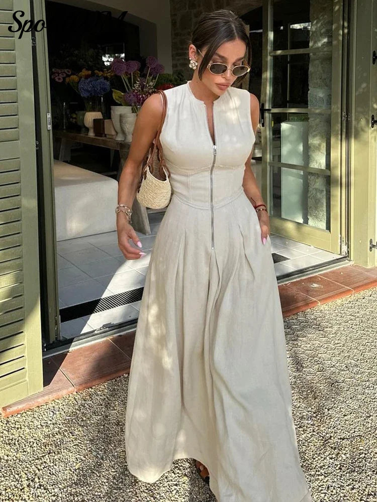 Elegant V-neck Maxi Dress