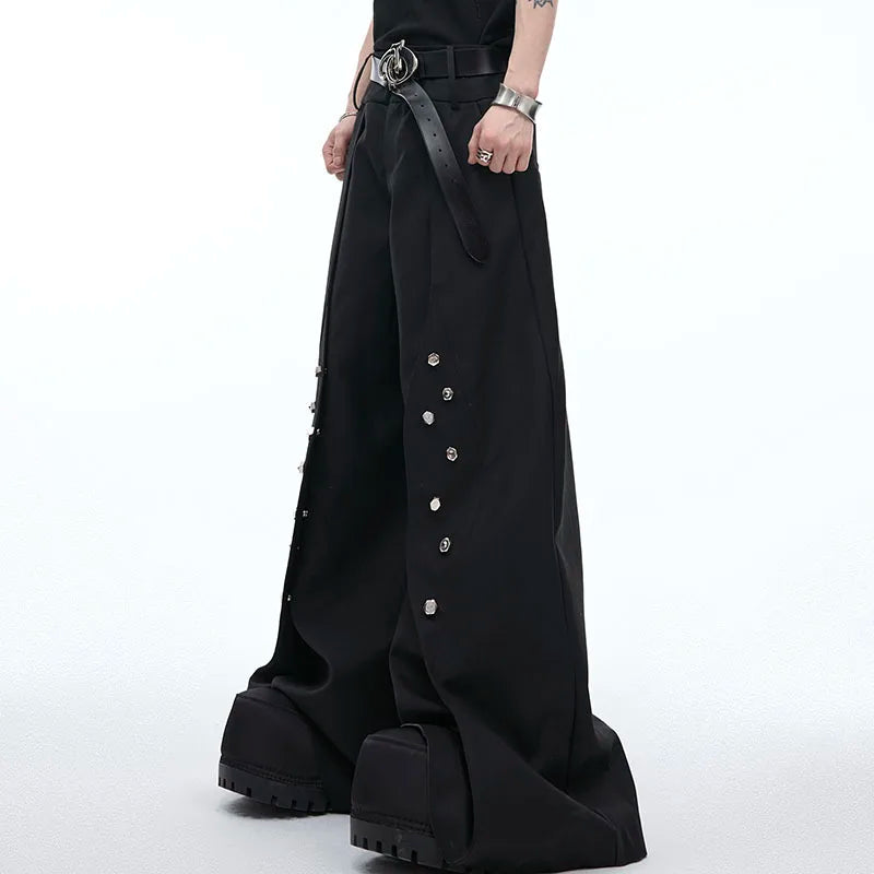 Double Layered Pleated Wide Leg Pants