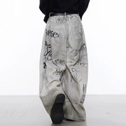 Men's Hand-Painted Oversize Jeans