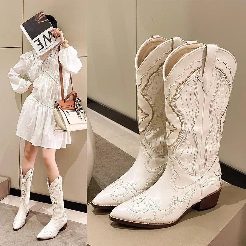 Women's Embroidered  Boots