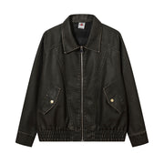 Men's Distressed Motorcycle Jacket