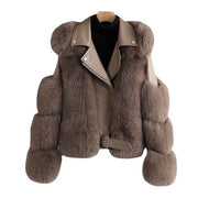 Women's Motorcycle Fur Coat